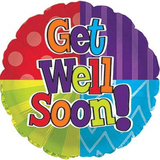 Get Well Balloon- Stripes/Dots