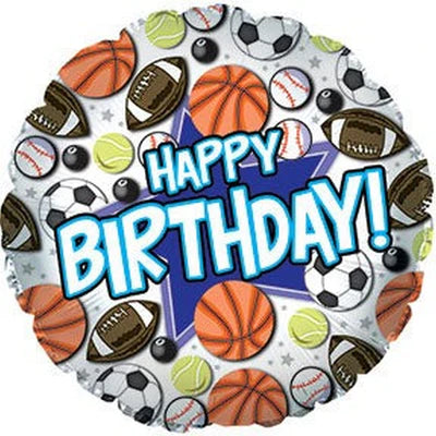 Happy Birthday Mylar Balloon - Sports