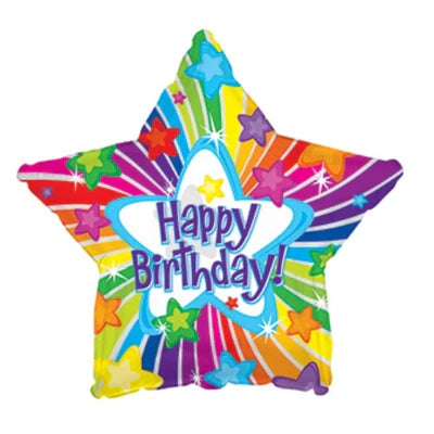 Happy Birthday Mylar Balloon - Star