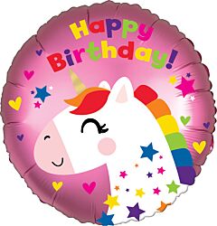Happy Birthday Mylar Balloon - Unicorn